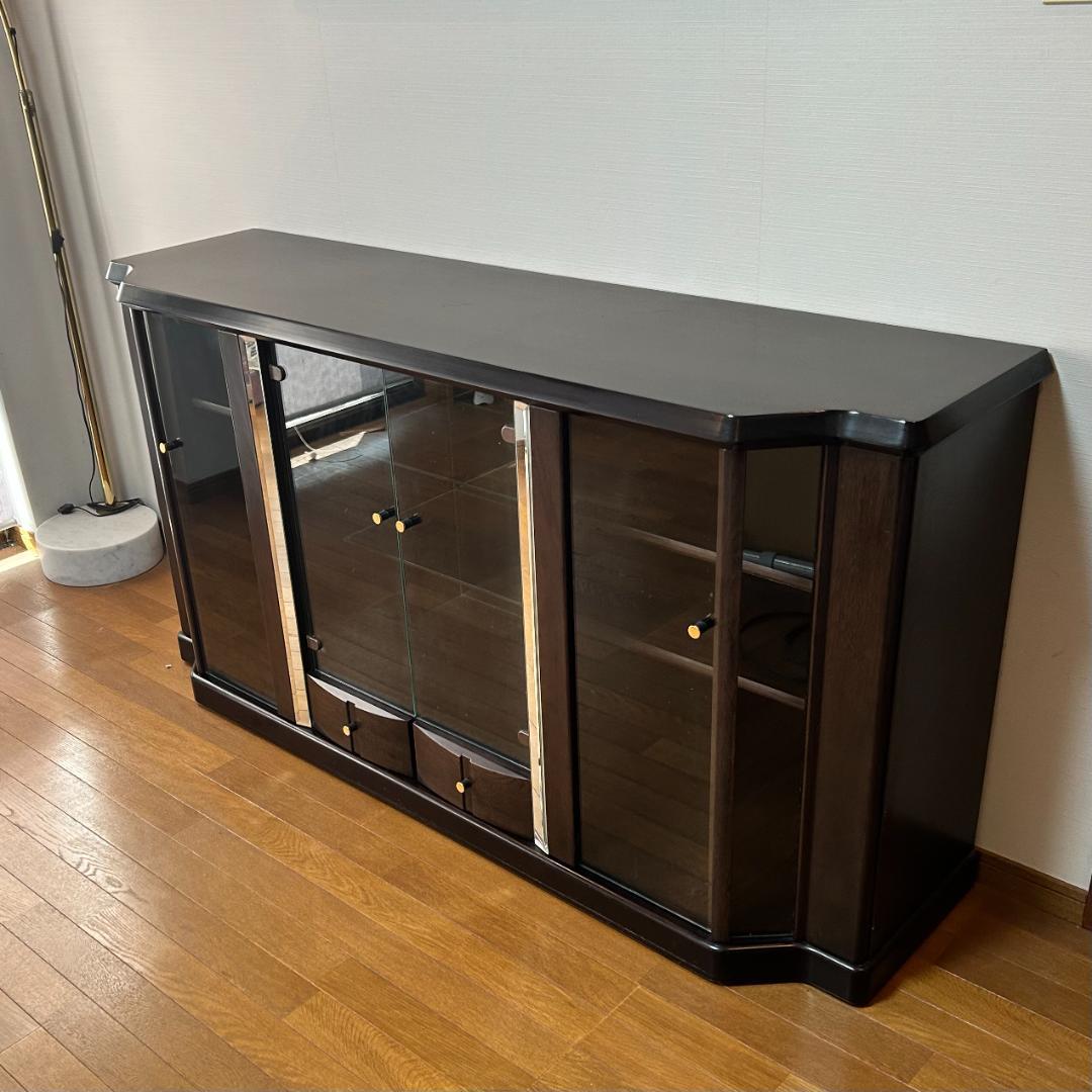 武富家具 TAKEDOMI キャビネット ローボード ガラス扉付き