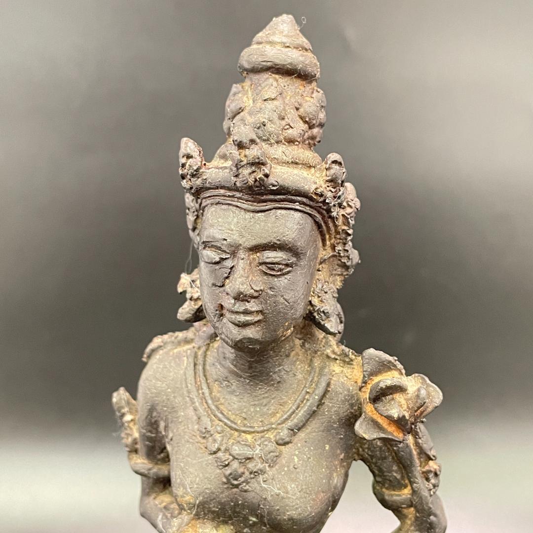 銅製 仏像 仏教美術 チベット仏教 立像 時代物 高さ約26.5cm SA26