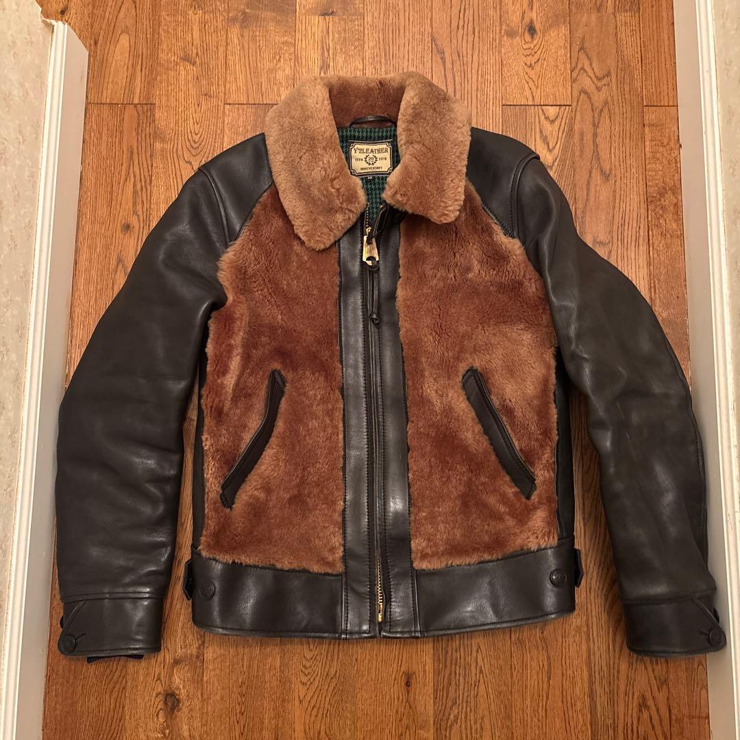 希少 Y2LEATHER 20周年記念ジャケット ボア襟 レザージャケット