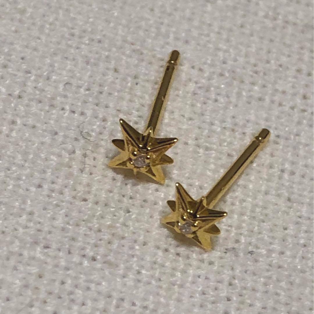 ノワールドプーぺ　K18vermeil ダイヤモンドスターピアス