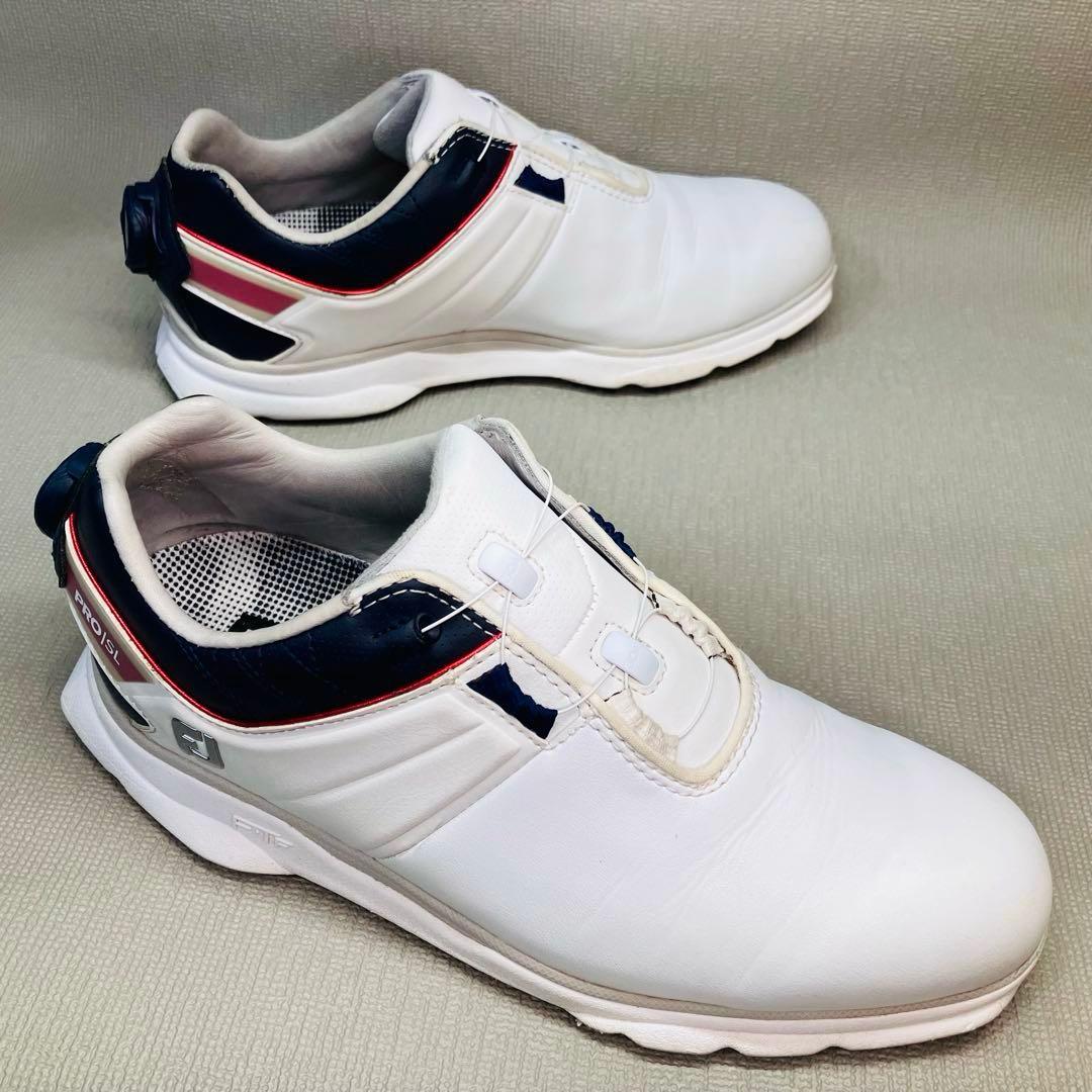 【美品】FOOT JOY 24.5cmフットジョイ スパイクレス　バックBOA