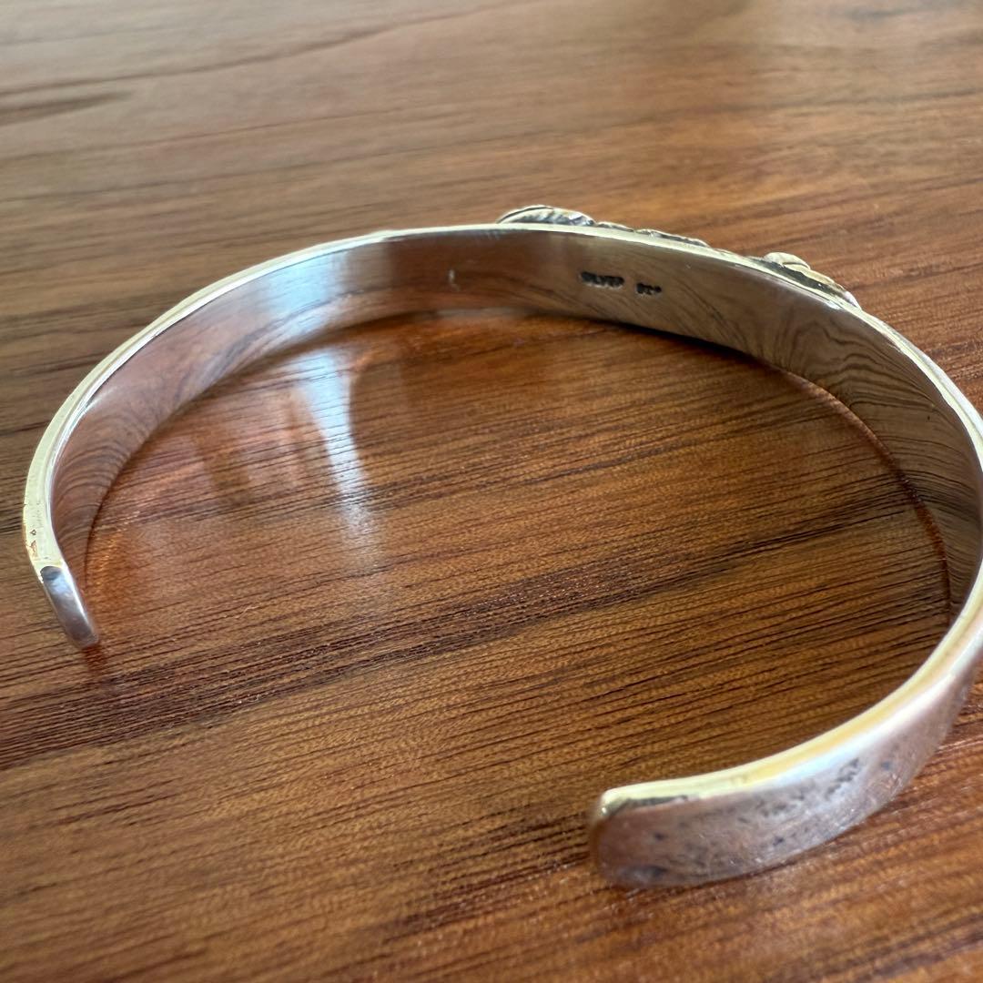 シルバー925無垢【新品】ビンテージターコイズフェザーバングルsilver925