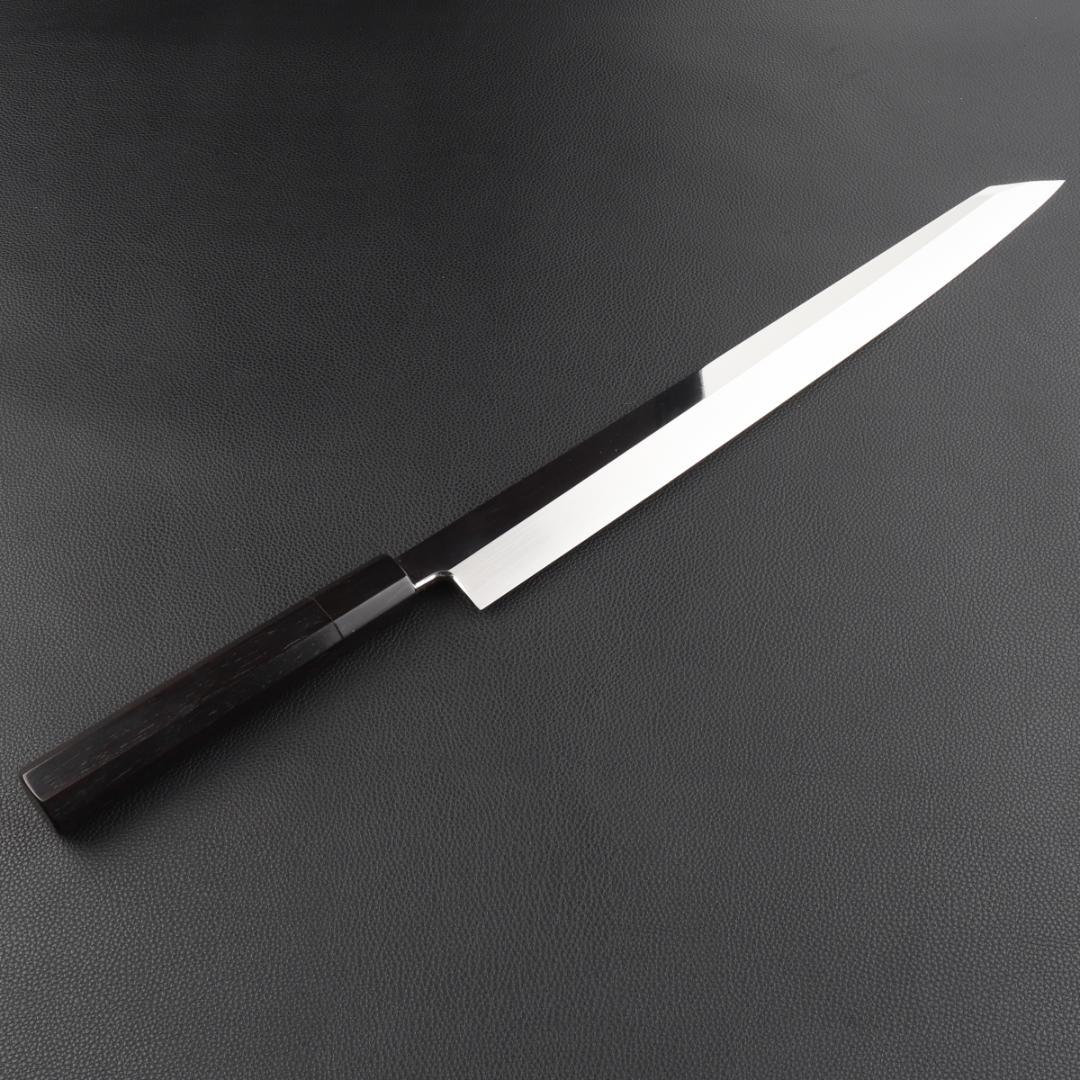 10827 切付包丁 尺三 刺身包丁 刃は究極切れ味 和包丁 黒檀黒水牛八角柄
