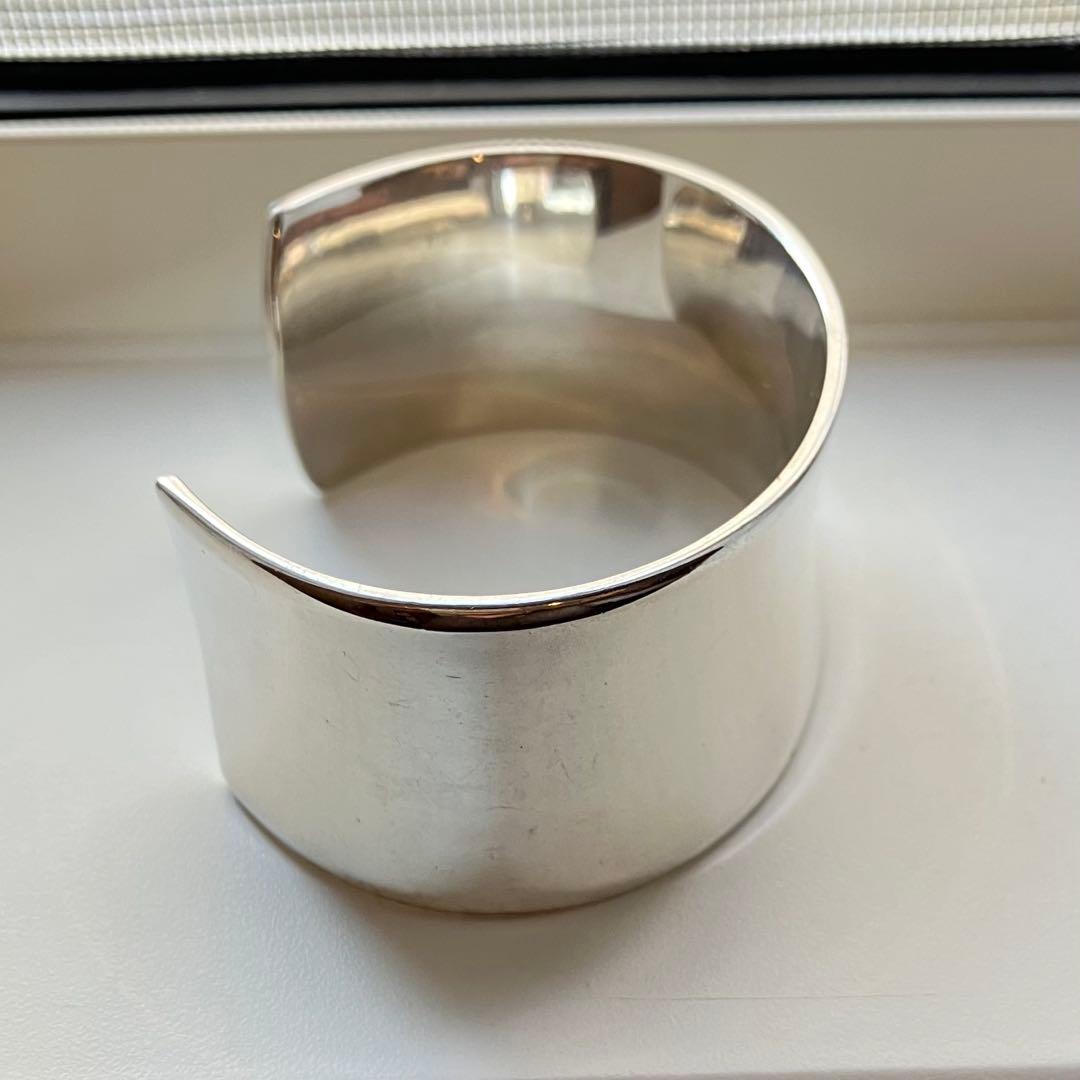 50g シルバー925 ヴィンテージ RJ刻印 ワイド バングル プレーン