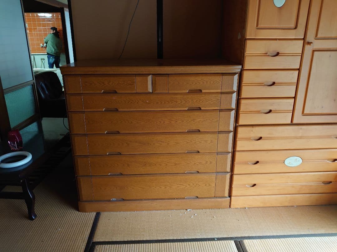 木目調 7引き出しチェスト