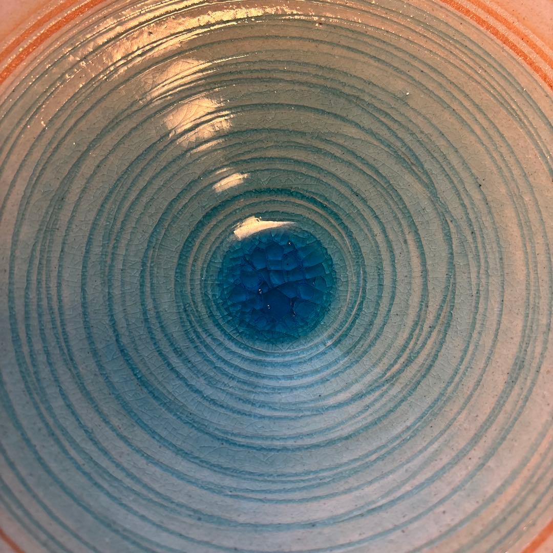 作家物　湖の青を美しく表現。陶器。2皿。