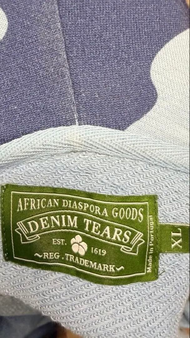 【美品】Denim Tears Blue camo Hoodieデニムティアーズ