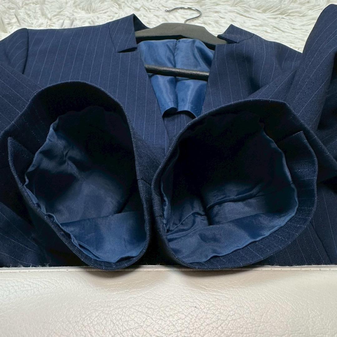 オリヒカ RHYME 洗える ノーカラー 3ピーススーツ Lサイズ ネイビー