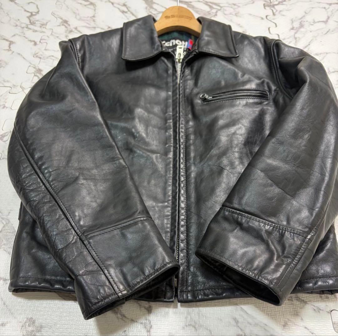 Schott 659 トラッカージャケット USA製 サイズ40 ブラック 本革