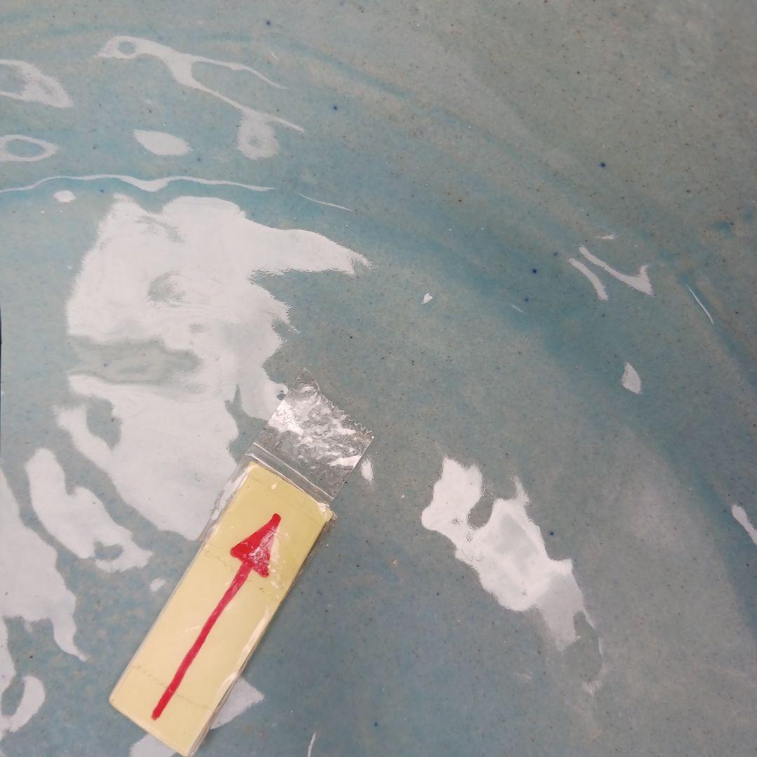 新品　∅50　陶器　睡蓮鉢　特大　メダカ鉢　難有　手書き絵　花柄　手造りLKB2