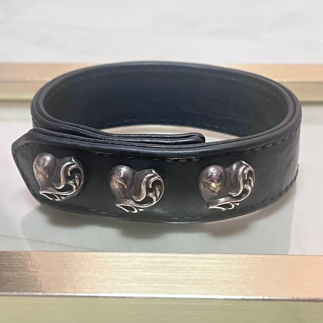 Chrome Hearts クロムハーツ　バングル　レザー　シルバーハート