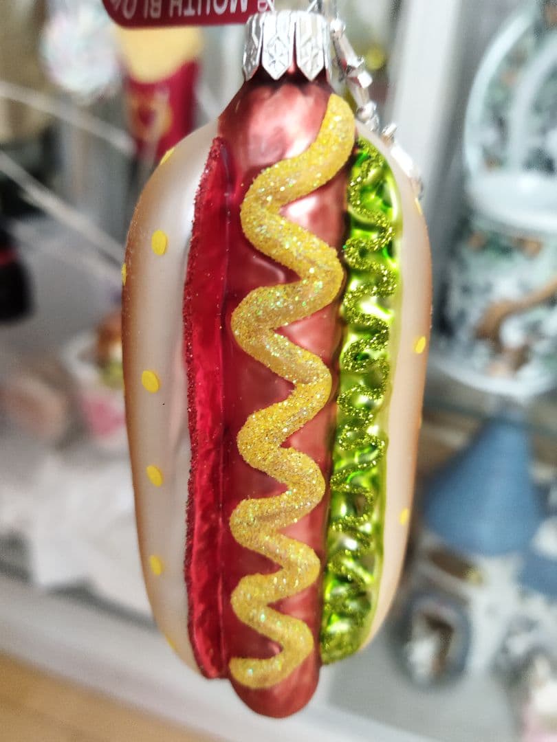 【NYC ガラス製オーナメント ホットドッグ】