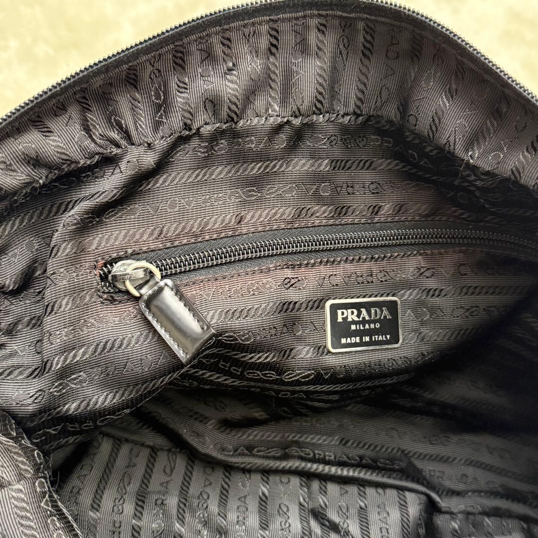 PRADAプラダ 三角ロゴ ミニボストン テスート 黒 ハンドバッグ トート