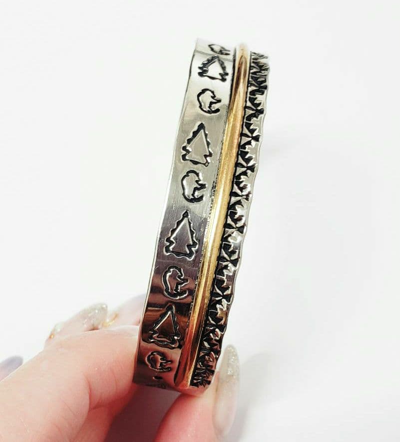 新品 インディアンジュエリー　ナバホ　ゴールド　シルバー925　プエブロ　アロー