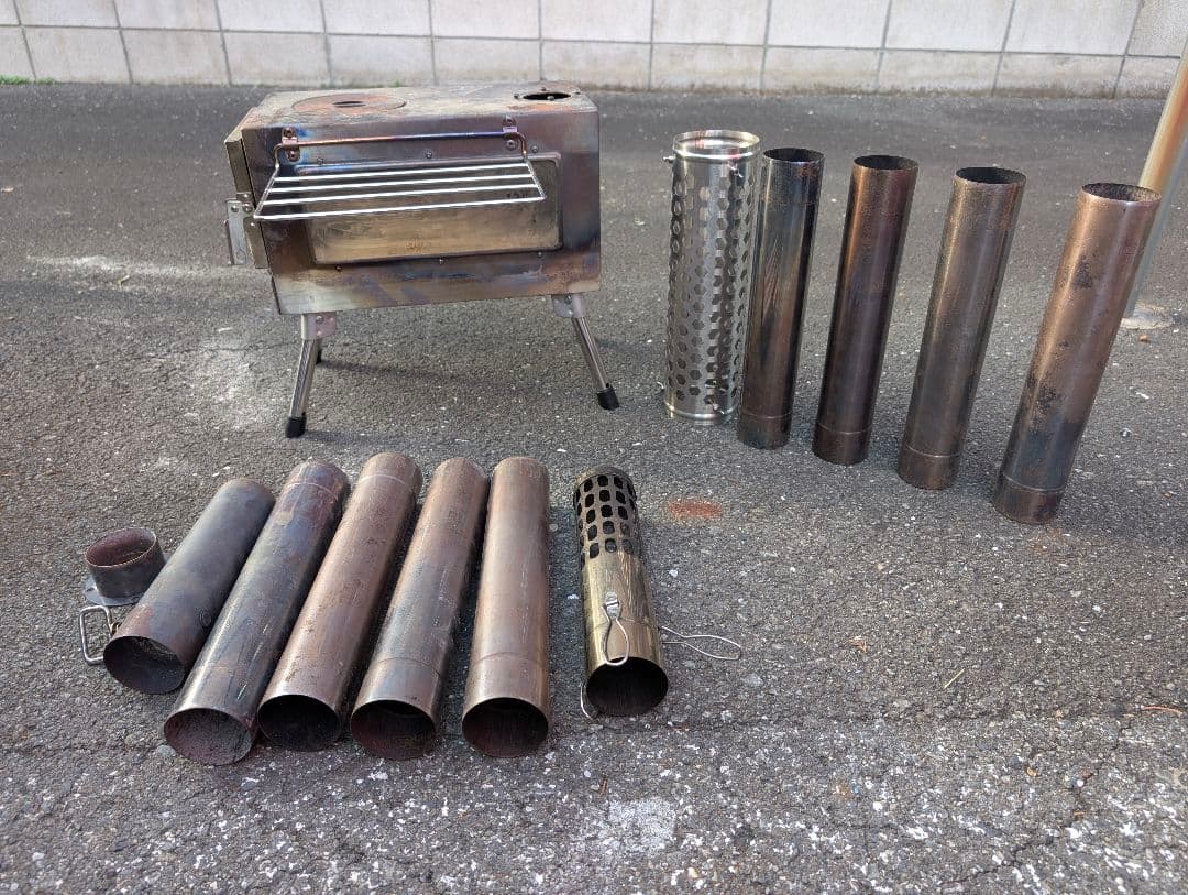 ステンレス薪ストーブ 煙突ガード 延長煙突