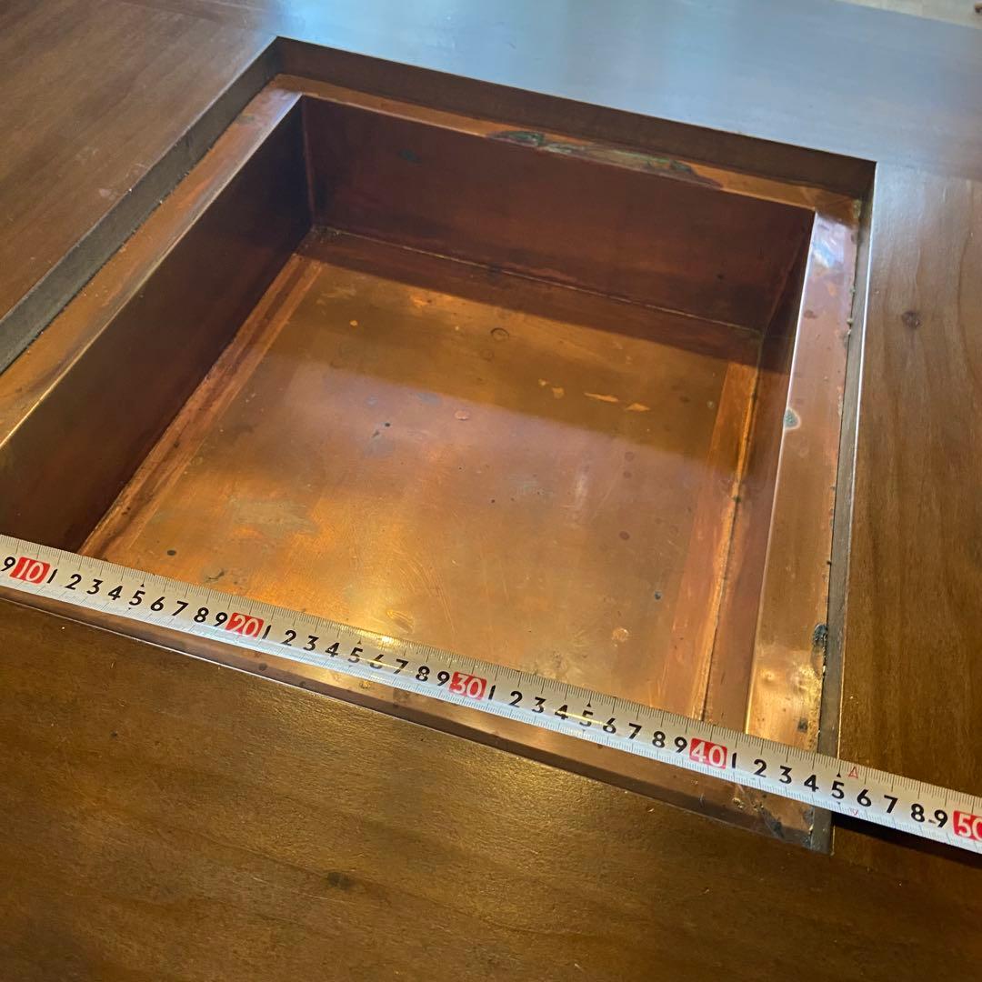 囲炉裏テーブル　昭和レトロ 火鉢 古民家家具　希少 木製