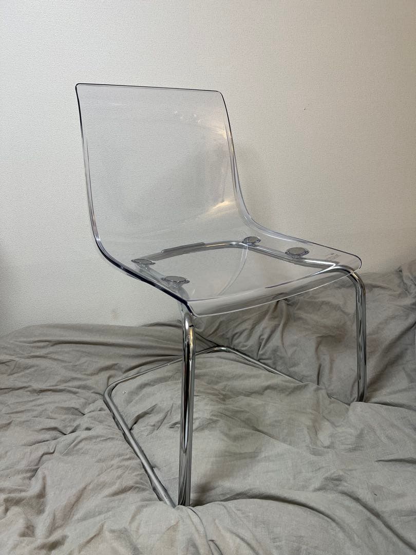 IKEA TOBIAS トービアス チェア, 透明/クロムメッキ