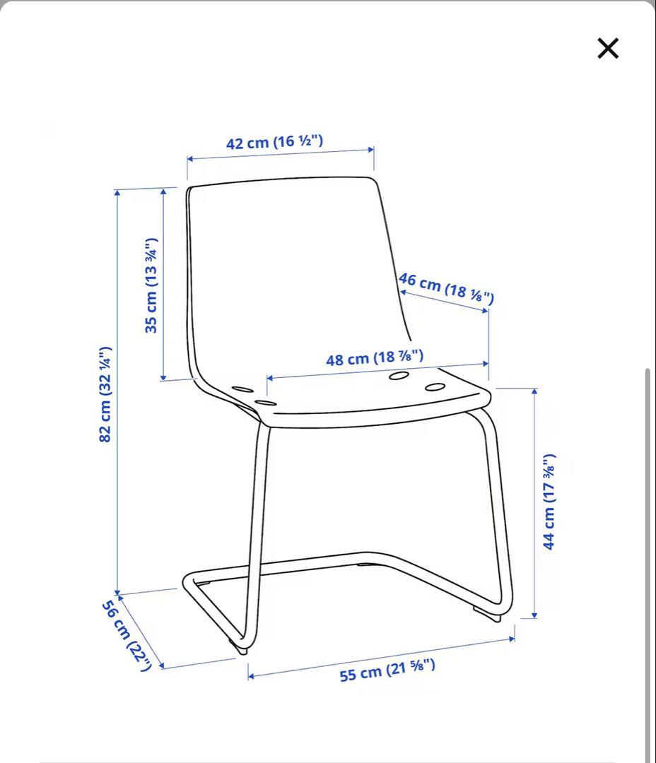IKEA TOBIAS トービアス チェア, 透明/クロムメッキ