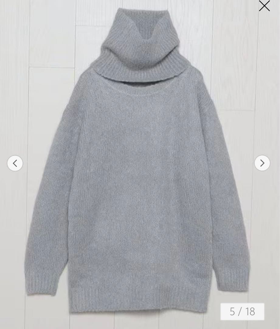 H BEAUTY&YOUTH ウールモヘヤ スヌード ニットワンピース