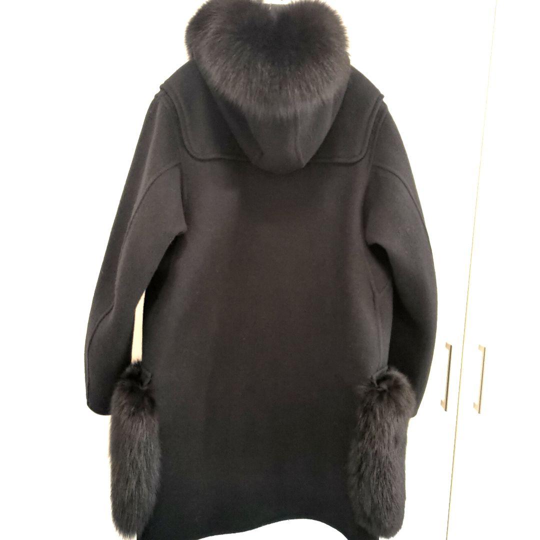 定価40万程 Drawer ダッフルコート 黒 36 フォックスファー