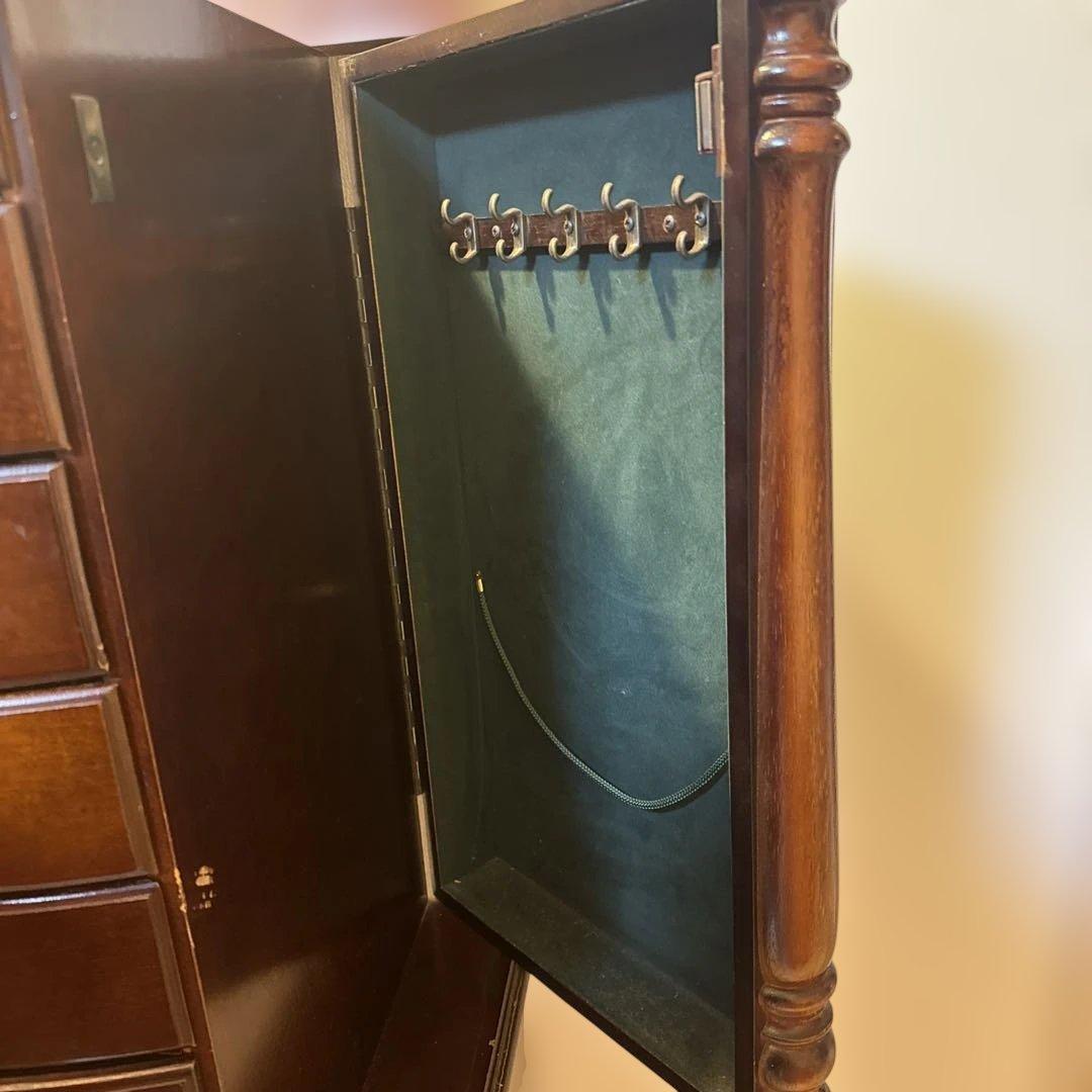 レア　ダークブラウン ジュエリーボックス ミラー付き