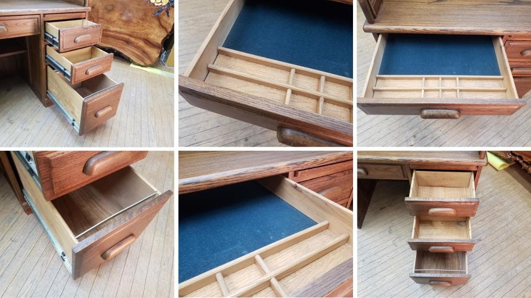 L31　WOOD SONG アンティーク ジャバラ開閉 ライティングビューロー