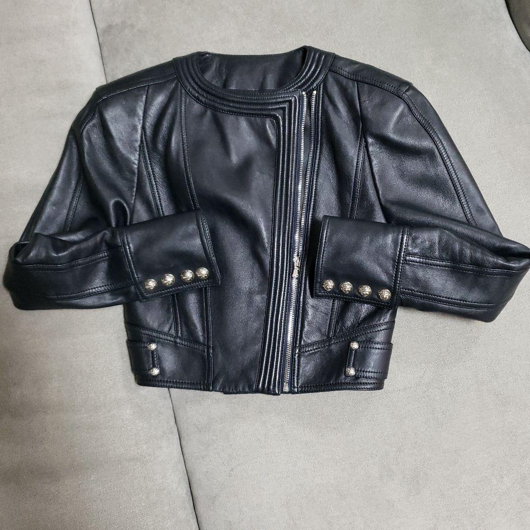 バルマン レザーショートジャケット