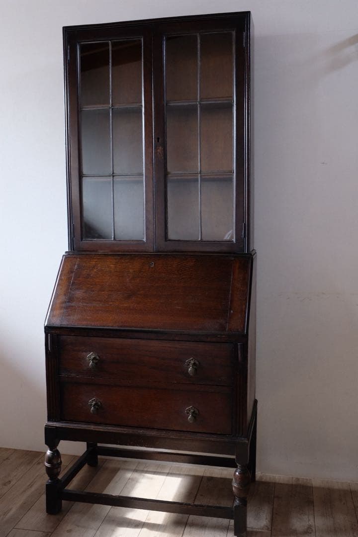 イギリス アンティーク 家具 ビューロー1930 オーク材キャビネット 店舗什器
