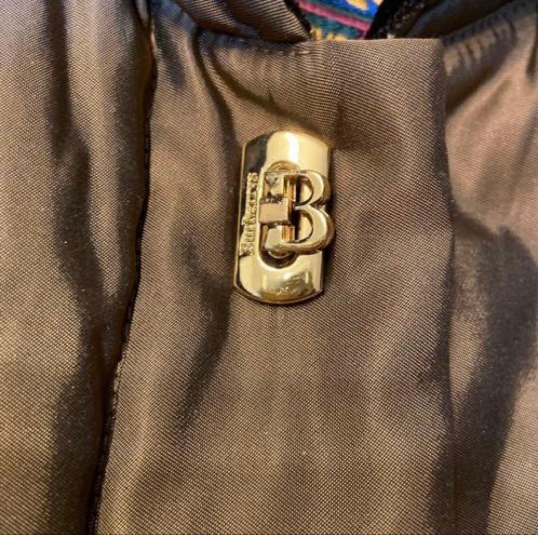 希少 バーバリーズ ベルベット ダウンコート 中綿 玉虫色 光沢