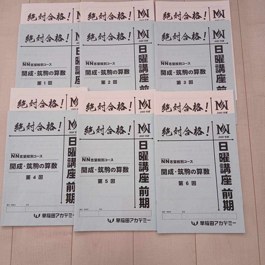 2025年度NN開成　日曜講座前期4教科6回分