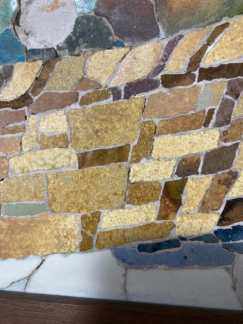 泰山タイル　池田泰山　『果物籠』　モザイクタイル　陶額　欠損あり