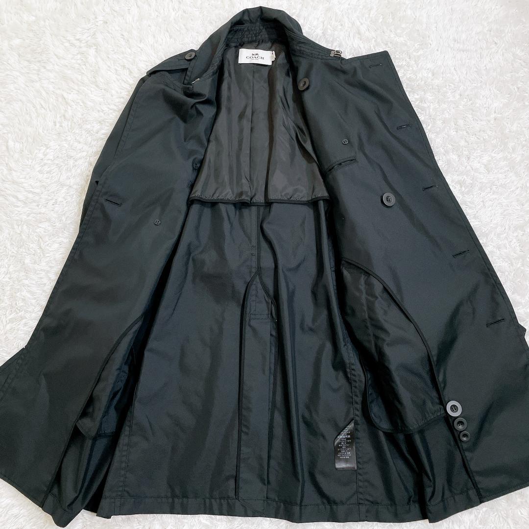 【美品】 COACH コーチ メンズトレンチコート ブラック ベルト付き M