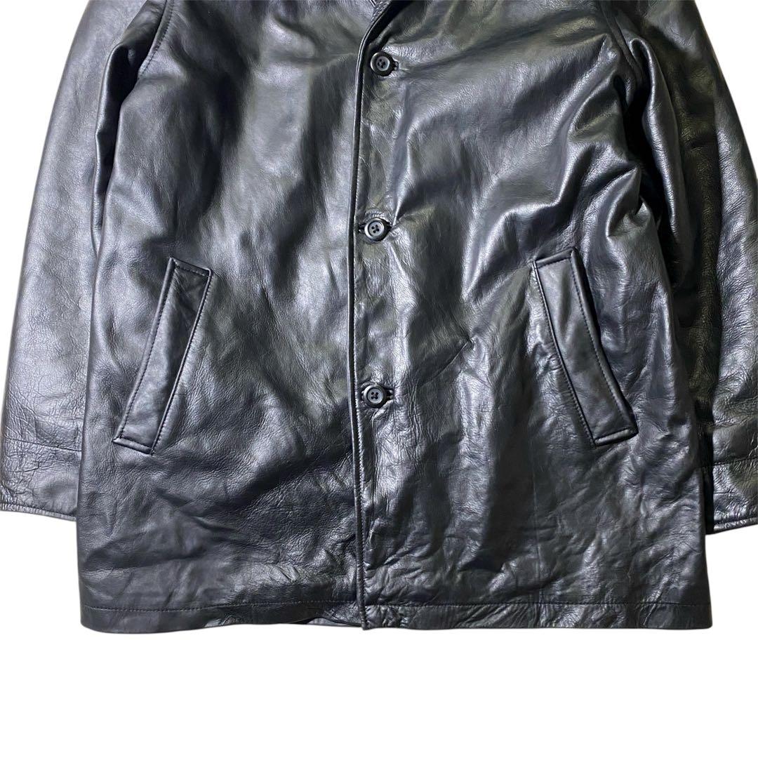 希少M Old Gap レザー カーコート Black