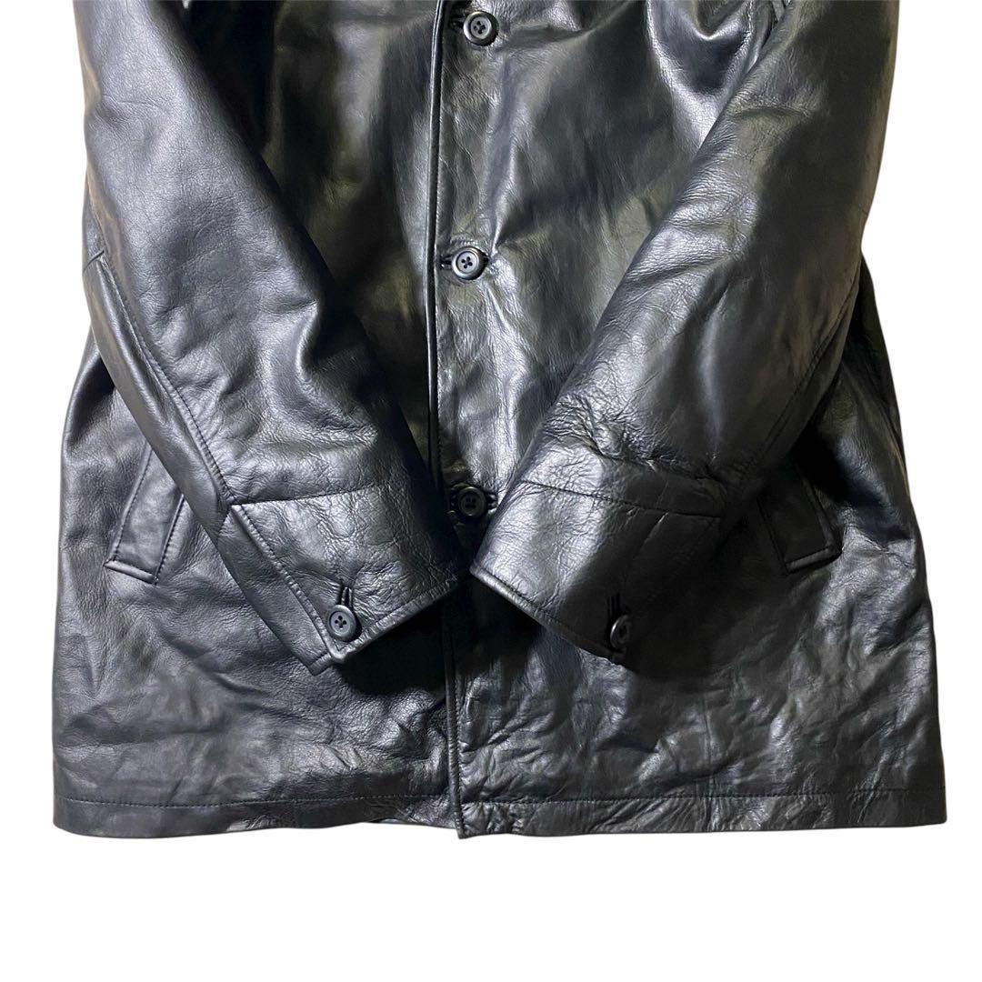 希少M Old Gap レザー カーコート Black