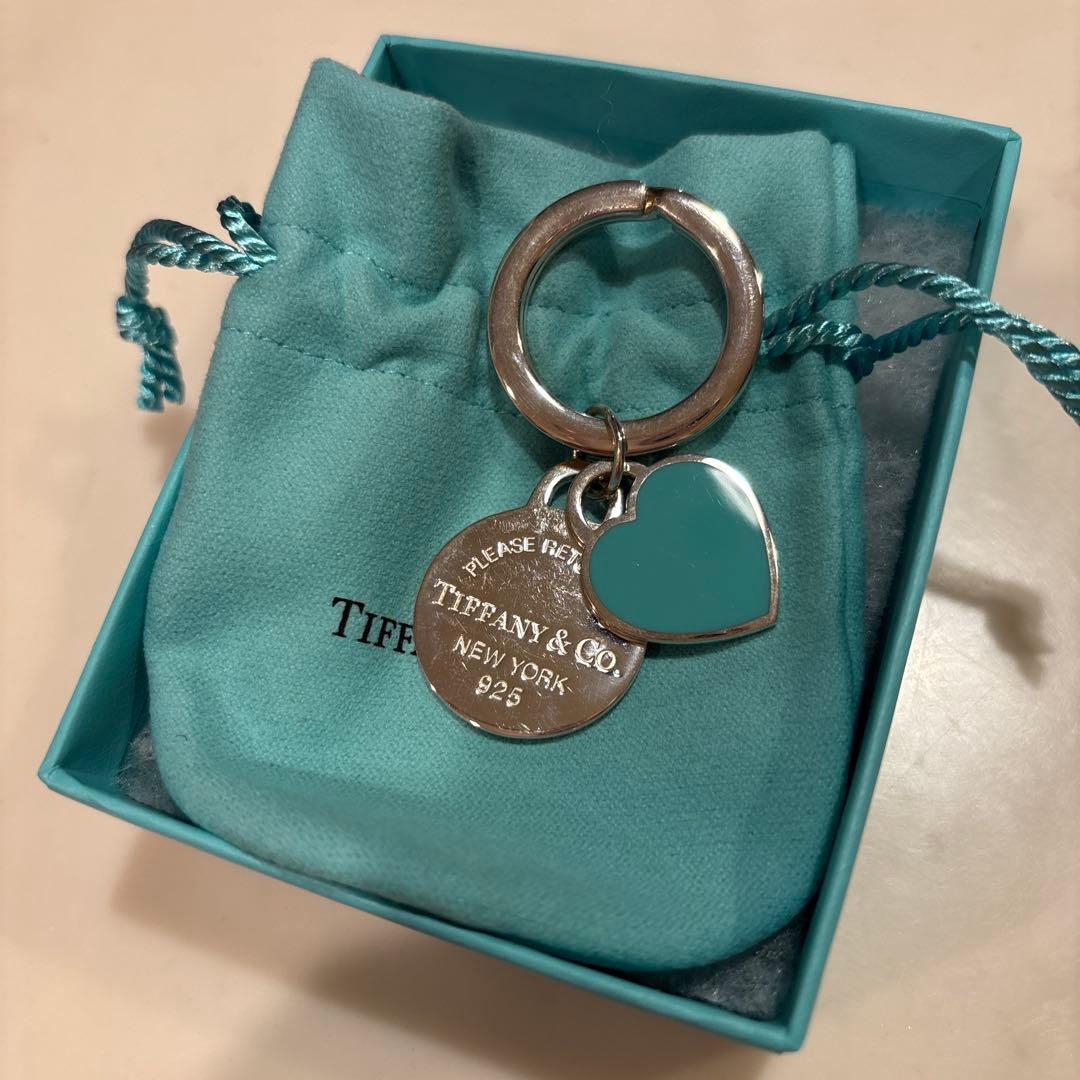 Tiffany & Co. ダブル ハート タグ キーリング　ほぼ新品