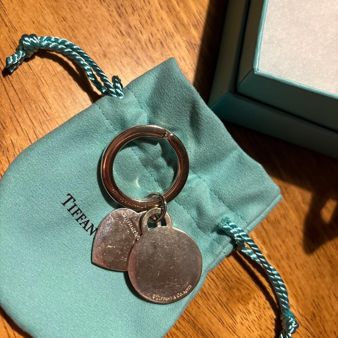 Tiffany & Co. ダブル ハート タグ キーリング　ほぼ新品