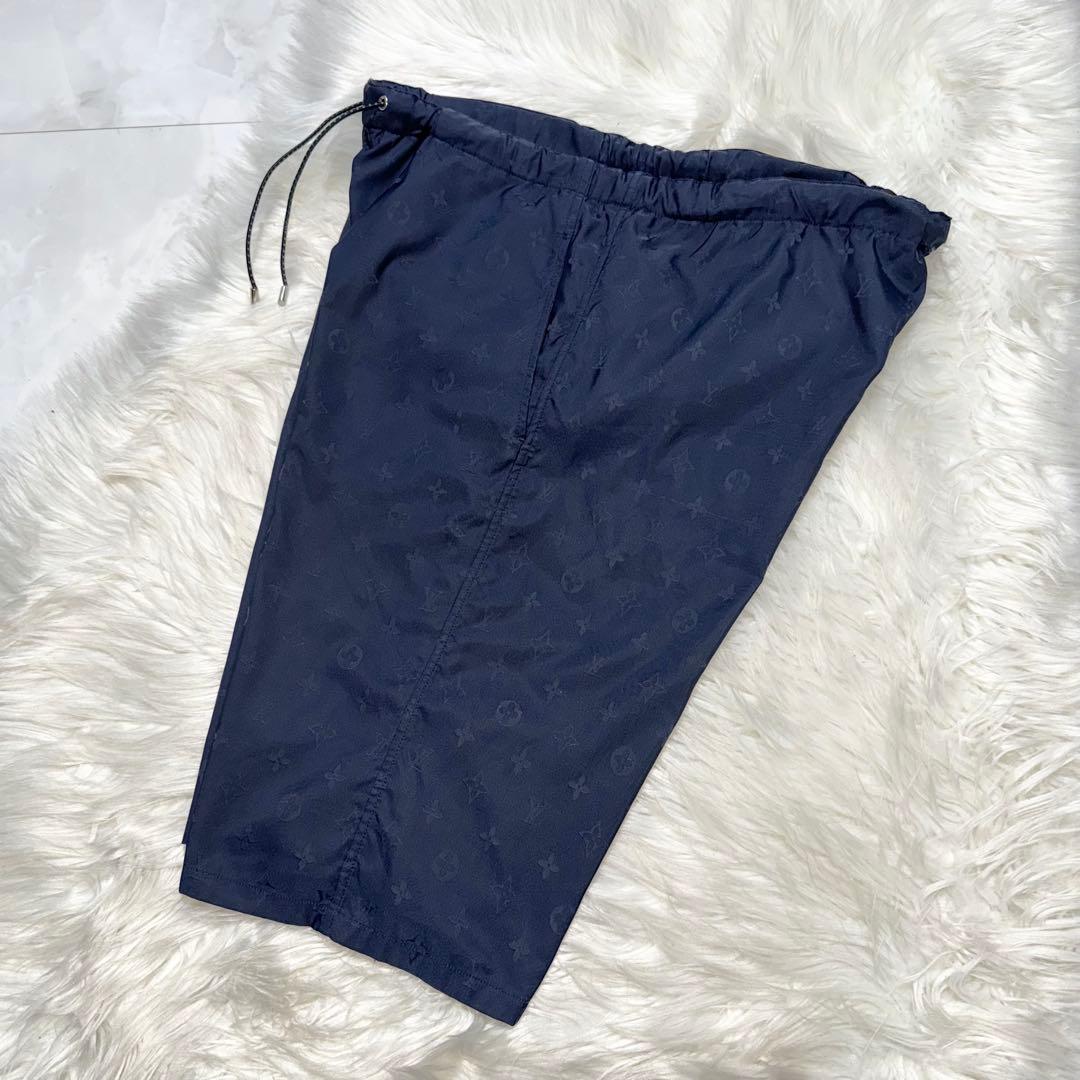 本物 美品 ルイヴィトン モノグラム スイムパンツ ショーツ 水着 S 紺