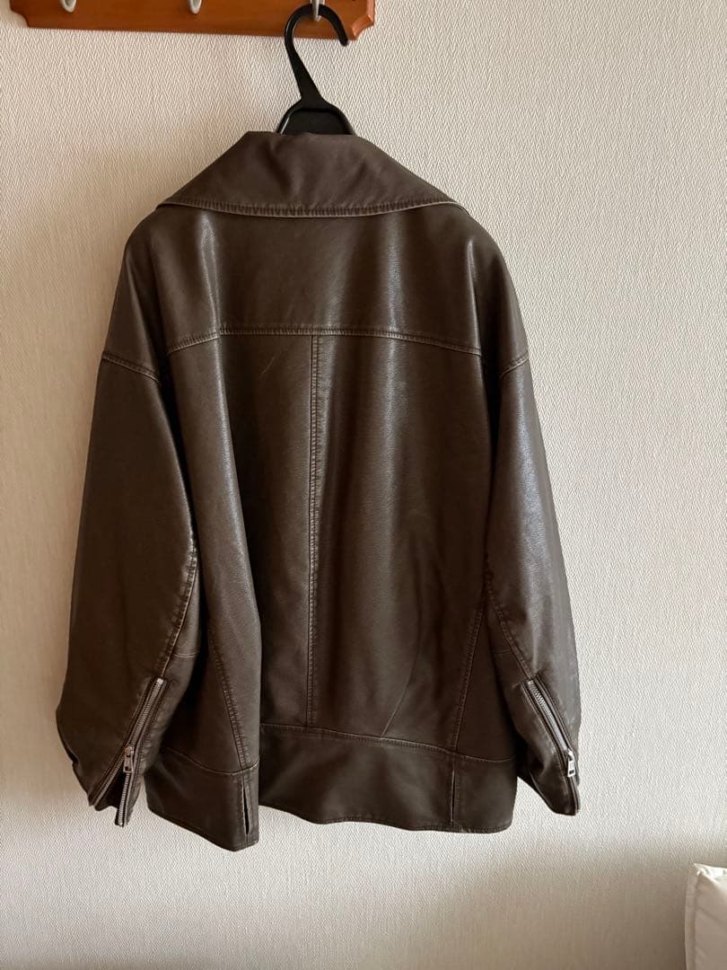 SeaRoomLynn Vintage washレザーキルティングライダースM