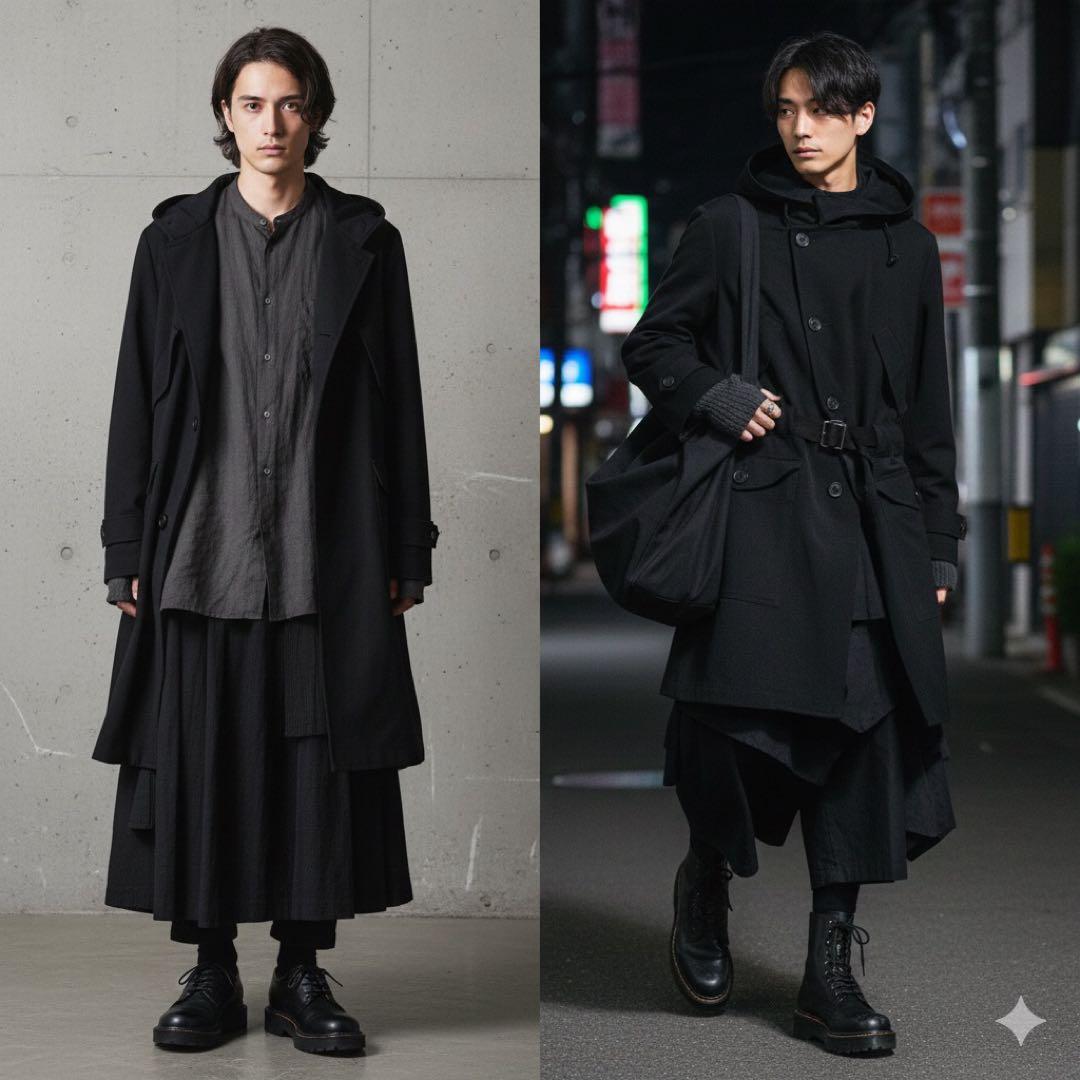 ジャケット・アウター Y's Long Hooded coat wool Gabardine belt