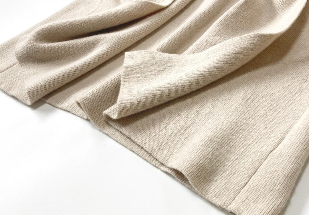 美品IENAイエナ美シルエット上質ウールカシミヤニットガウンコート♪