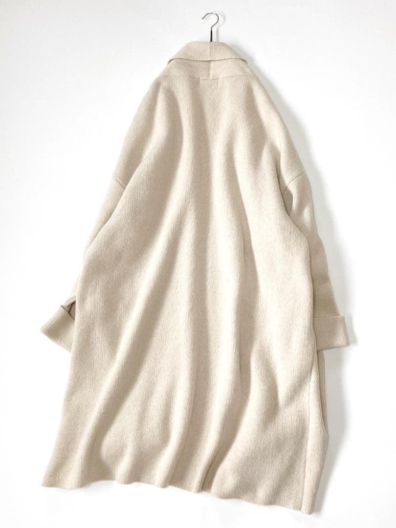 美品IENAイエナ美シルエット上質ウールカシミヤニットガウンコート♪