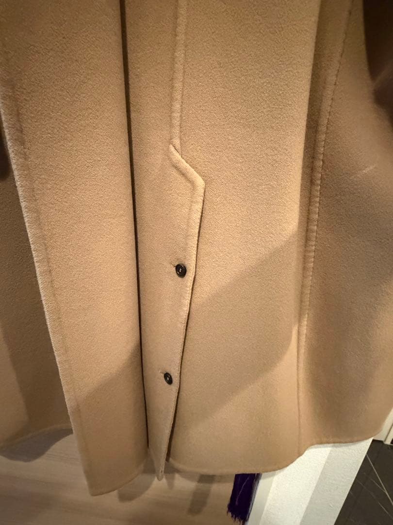 LOEWE ベージュ ダブルブレスト ロングコート