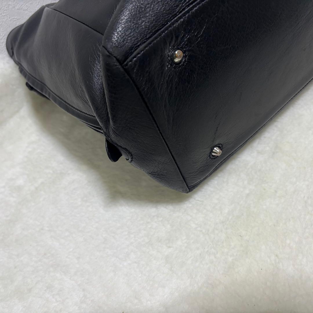 【希少】Pid トートバッグ A4可能 ブラック 撥水 革 チャーム付　肩掛け