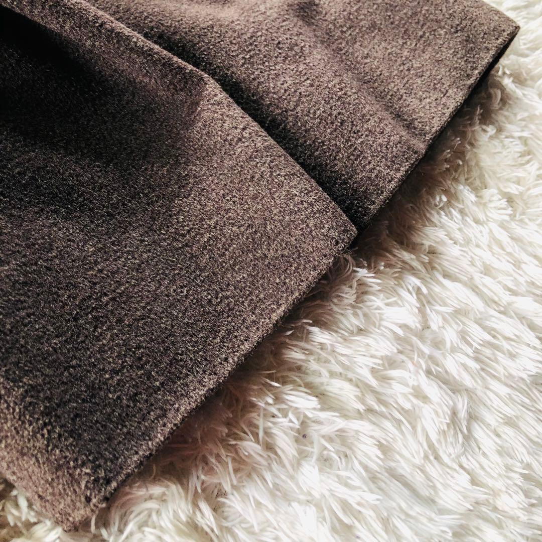 美品✨マックスマーラ ベルテッドコート シルク 女優襟 銀タグ ブラウン 40