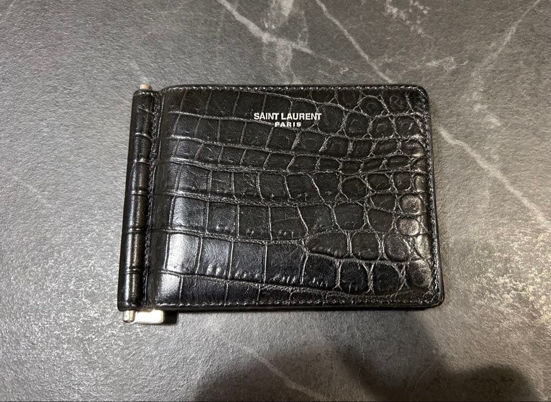 SAINT LAURENT クロコダイルレザー マネークリップ