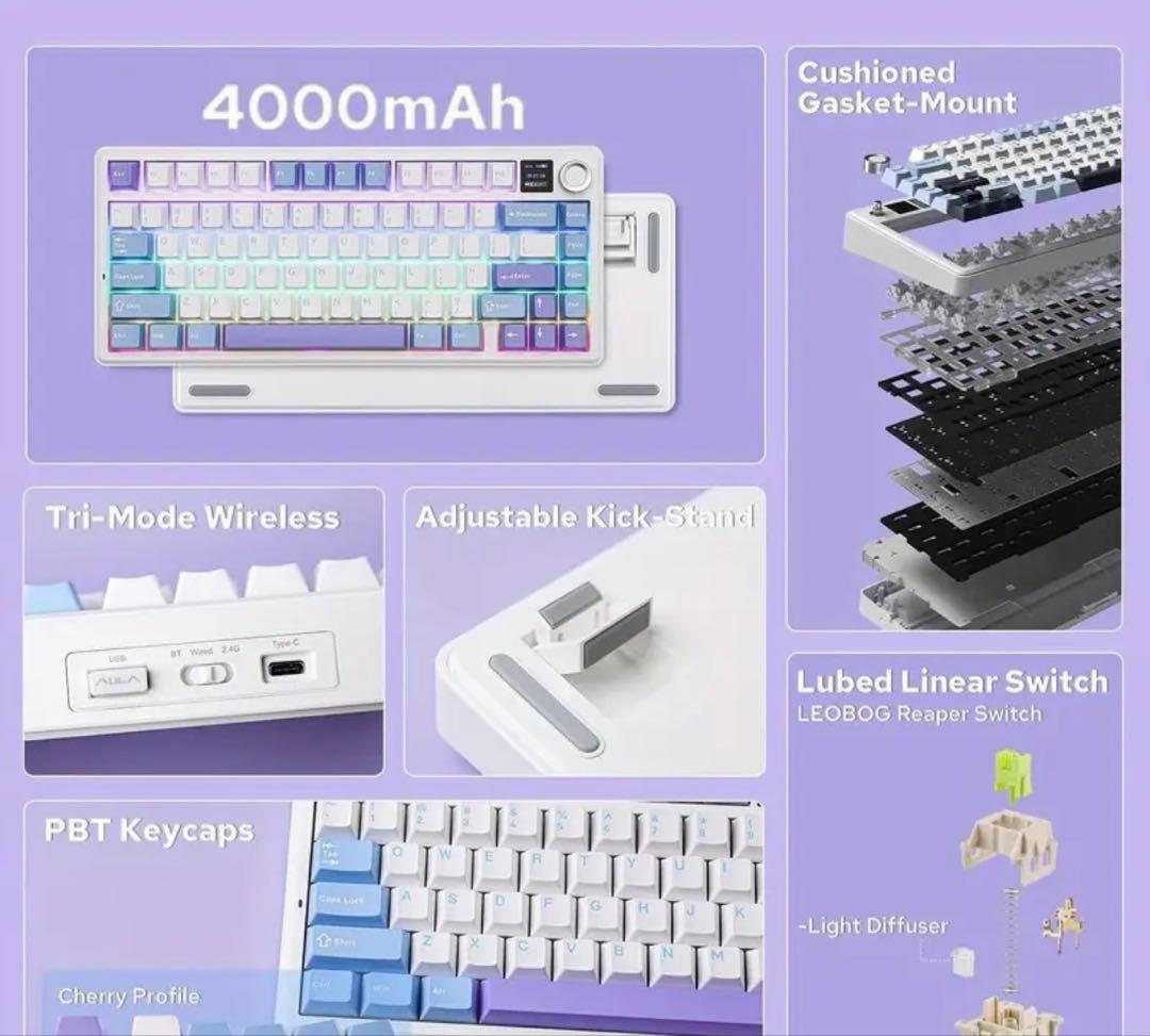 AULA F75 MAX RGB ワイヤレスメカニカルキーボード