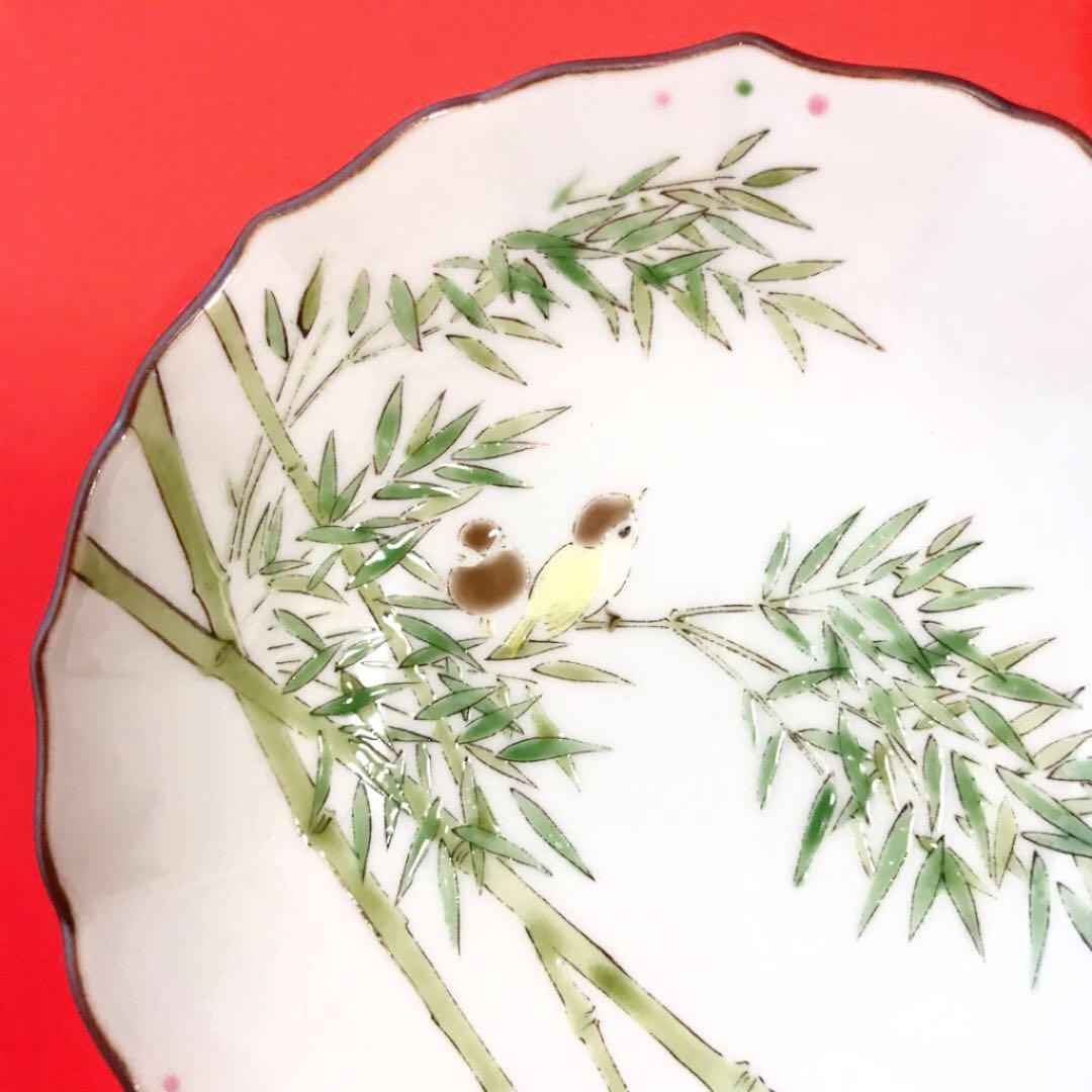 未使用美品✨九谷焼 美山 3.8号 花鳥絵変わり 小鉢 2客 ② 梅 竹 小鳥