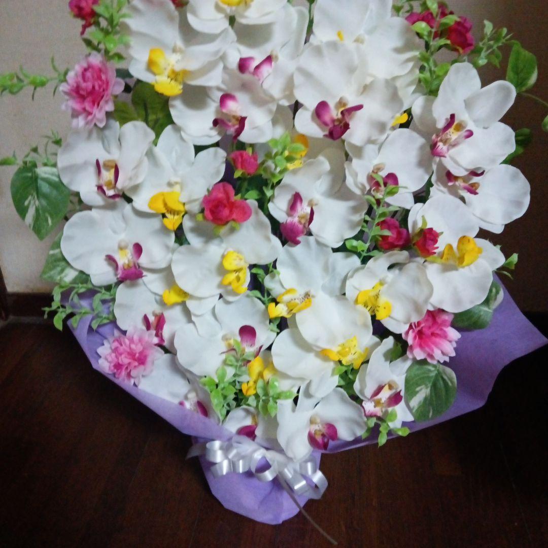 造花　胡蝶蘭アレンジ　お供え　法事　御祝　誕生日　お礼　贈り物など