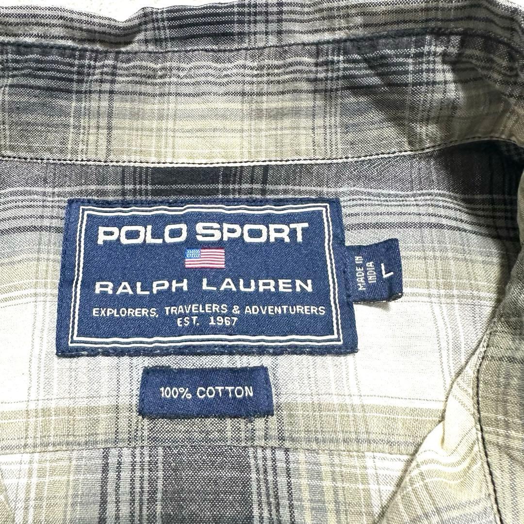 90s POLO SPORT ポロスポーツ オンブレチェックシャツ ブラック