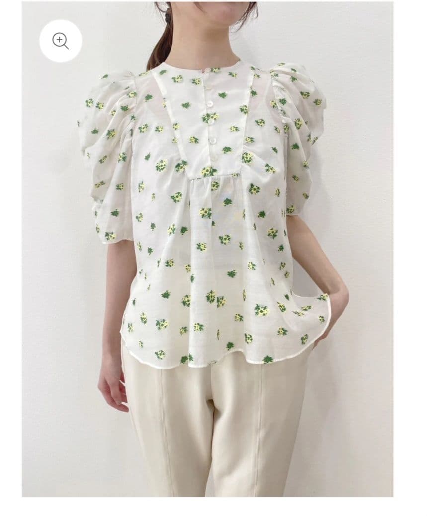 ！！まるちゃんさん専用！！ジェマアトリエ▪︎フラワーパターンシャーリングブラウス